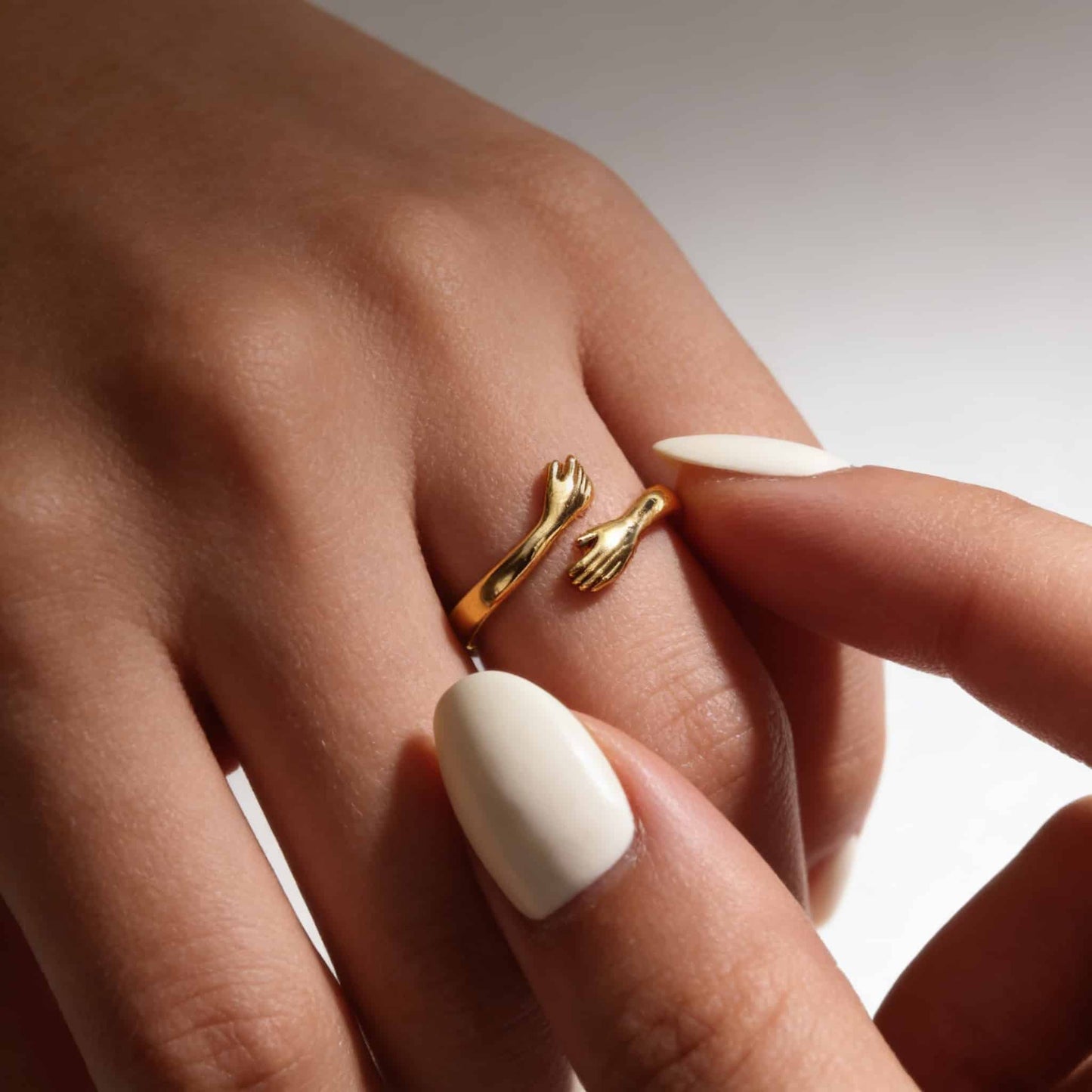 Hug Ring, Gold Tone, 925 Sterling Silver - A Symbol of Love