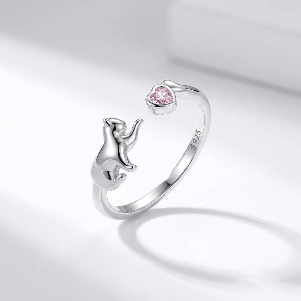 Cute Cat Ring in 925 Sterling Silver - Orelia Boutique