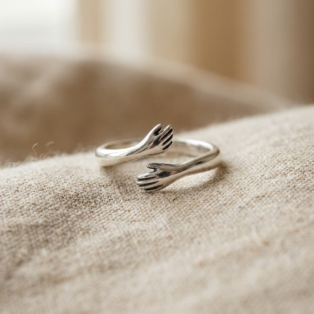 Hug Ring, Gold Tone, 925 Sterling Silver - A Symbol of Love